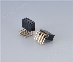 2.0mm间距排母连接器 双排 弯针 Y型端子(塑料件高度 6.35)