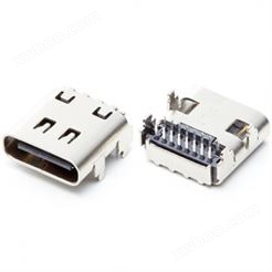 USB Type-C 母座 连接器  板上 90度 16PIN单排全插 四脚脚距L=8.97 CL=1.78 接口